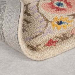 Hani Floral Wool Round Rug - thumbnail 3