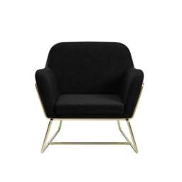 Charles Metal Leg Velvet Occasional Chair - thumbnail 2