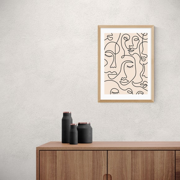East End Prints Single Line Faces Print - image 1