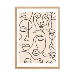 East End Prints Single Line Faces Print - thumbnail 2