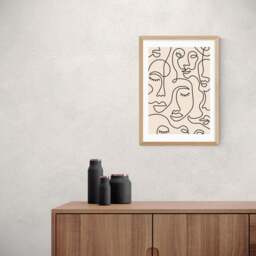 East End Prints Single Line Faces Print - thumbnail 1