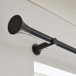 Flush Trumpet Fixed Metal Curtain Pole - thumbnail 1