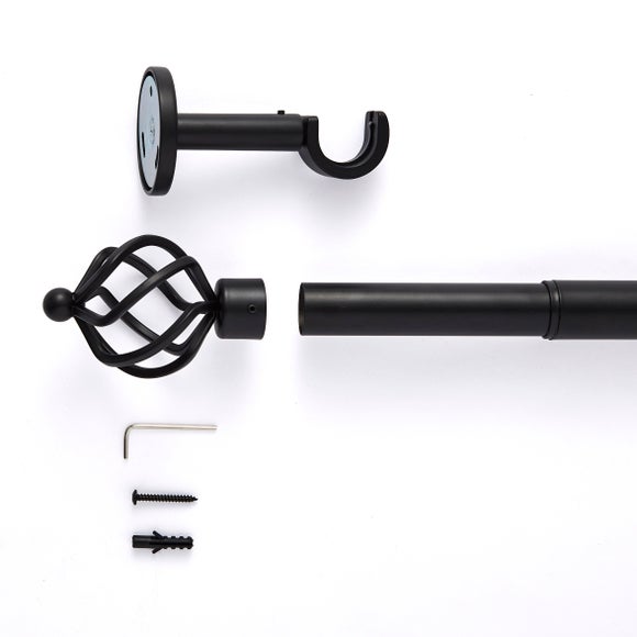 Caged Ball Extendable Metal Eyelet Curtain Pole - image 1