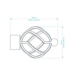 Caged Ball Extendable Metal Eyelet Curtain Pole - thumbnail 6