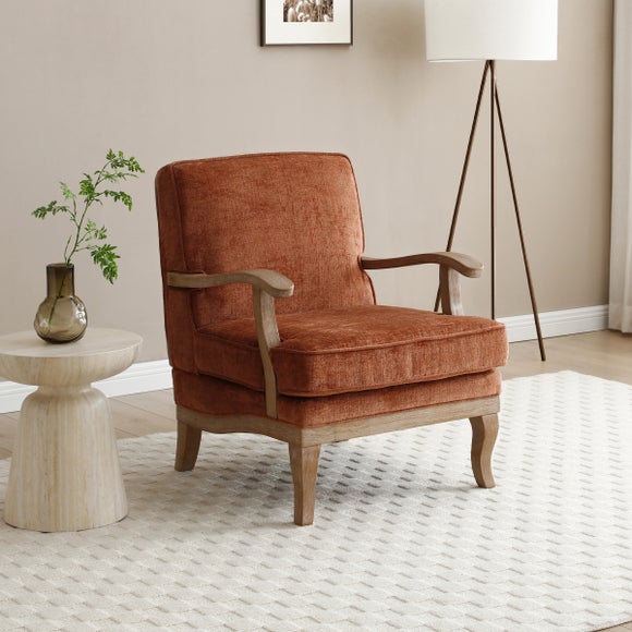 Esme Distressed Chenille Occasional Chair - image 1