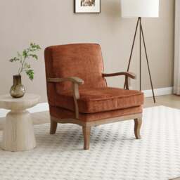 Esme Distressed Chenille Occasional Chair - thumbnail 1