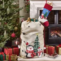 Textured Penguin Stocking & Christmas Sack