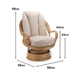 Desser Viola Rattan Delxue Swivel Rocking Chair - thumbnail 4