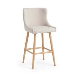 Montreal Bar Stool, Natural Fabric - thumbnail 4