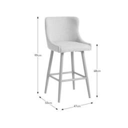 Montreal Bar Stool, Natural Fabric - thumbnail 6