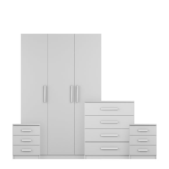 Sudbury 4 Piece Triple Wardrobe Bedroom Furniture Set