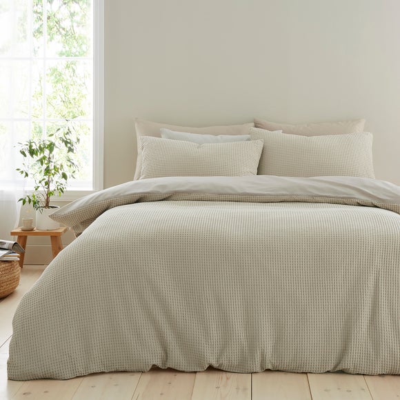 Ashton Waffle 100% Cotton Duvet Cover & Pillowcase Set - image 1