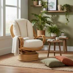 Desser Vale Rattan Laminated Swivel Rocking Chair - thumbnail 1