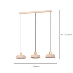 EGLO Valdiola 3 Light Diner Ceiling Light - thumbnail 3