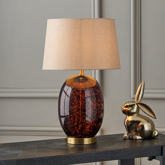Lucien Tortoiseshell Glass Tall Table Lamp - image 1