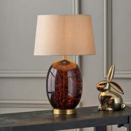 Lucien Tortoiseshell Glass Tall Table Lamp - thumbnail 1