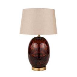 Lucien Tortoiseshell Glass Tall Table Lamp - thumbnail 4