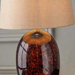 Lucien Tortoiseshell Glass Tall Table Lamp - thumbnail 2