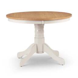 Davenport 4 Seater Round Pedestal Dining Table with 4 Chairs, Off White - thumbnail 2