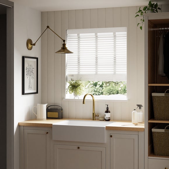 White Fauxwood 50mm Taped Venetian Blind - image 1