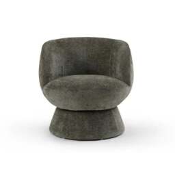 Tulip Chenille Curved Swivel Accent Chair - thumbnail 4