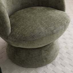 Tulip Chenille Curved Swivel Accent Chair - thumbnail 2