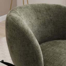 Tulip Chenille Curved Swivel Accent Chair - thumbnail 3