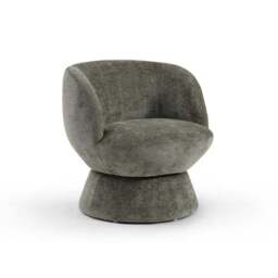 Tulip Chenille Curved Swivel Accent Chair - thumbnail 5