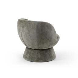 Tulip Chenille Curved Swivel Accent Chair - thumbnail 6