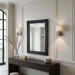Yearn Carved Antique Bevelled Rectangle Wall Mirror - thumbnail 3