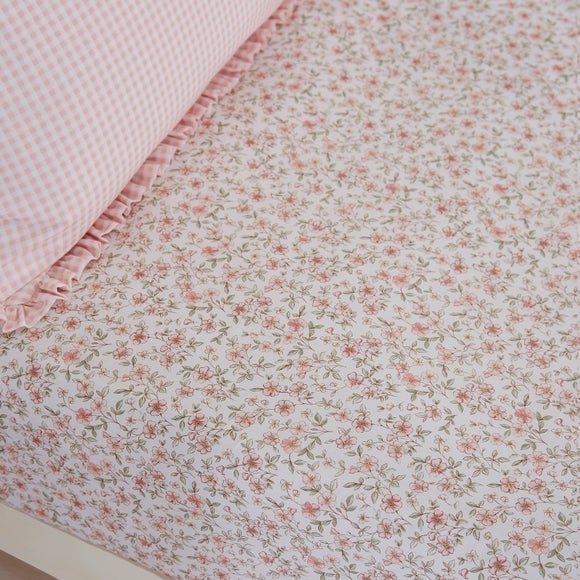 Set of 2 Ditsy Blooms 100% Cotton Fitted Sheets - image 1