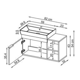 Likya Vanity Unit with Open Shelving - thumbnail 6