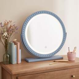 Bobbin Round Touch Dimmable Light Up Dressing Table Mirror - thumbnail 1