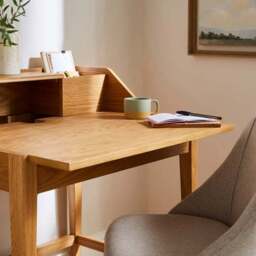 Knowle Compact Pull Out Oak Desk - thumbnail 4