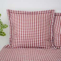 Portloe Gingham Woven 100% Cotton Continental Pillowcase - thumbnail 1