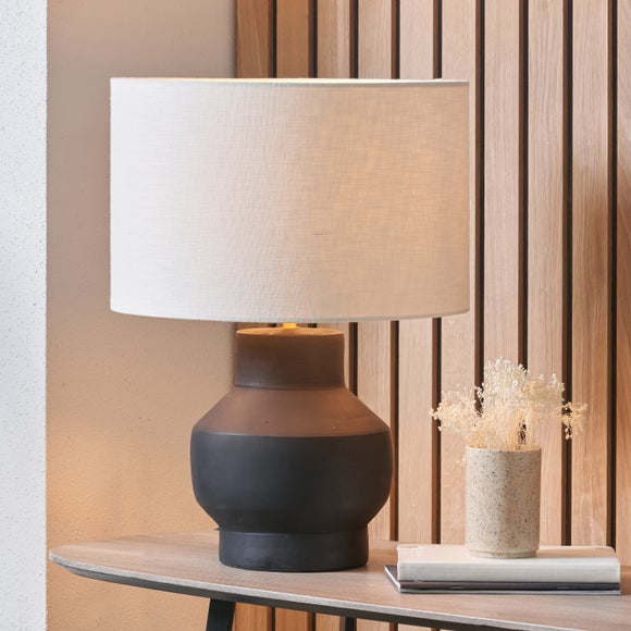 Inna Urn Terracotta and Linen Table Lamp - image 1