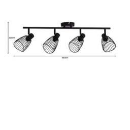Elements Jaula 4 Light Semi Flush Spotlight Bar - thumbnail 6