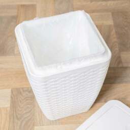 Addis Rattan White Toilet Brush & Bin Set - thumbnail 3