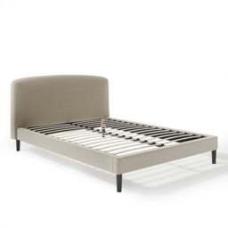 Modern Curved Upholstered Bed Frame - thumbnail 2