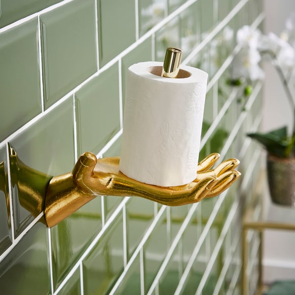Hand Wall Mounted Toilet Roll Holder by Dunelm