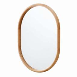 Yearn Solid Oak Oval Wall Mirror - thumbnail 2