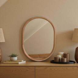 Yearn Solid Oak Oval Wall Mirror - thumbnail 3
