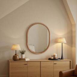 Yearn Solid Oak Oval Wall Mirror - thumbnail 4
