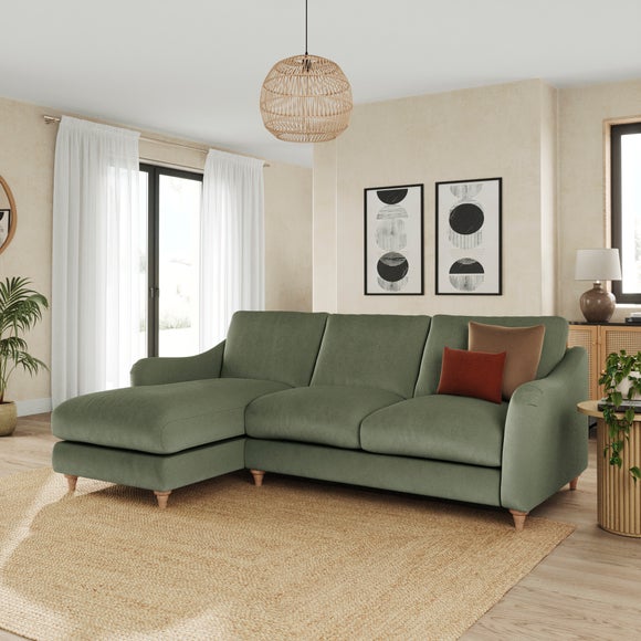 Hattie Matte Plush Velvet Corner Chaise Sofa - image 1