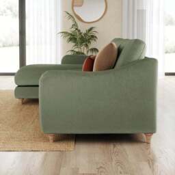 Hattie Matte Plush Velvet Corner Chaise Sofa - thumbnail 2