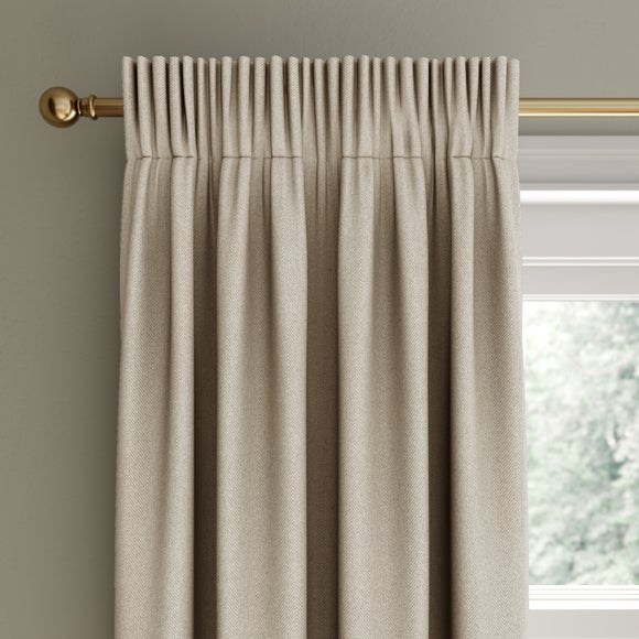Rotterdam Herringbone Blackout Pencil Pleat Curtains - image 1