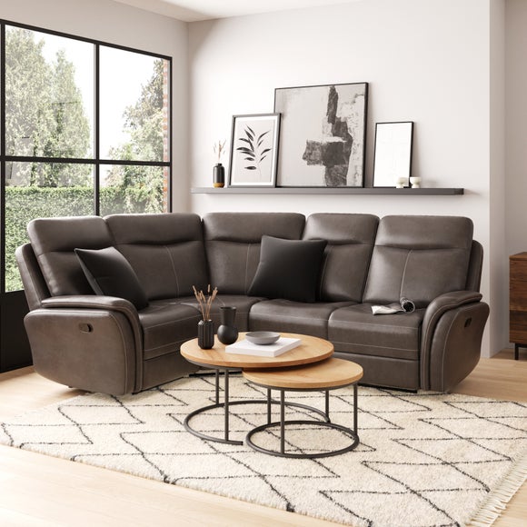 Monte Faux Suede Reclining Corner Sofa - image 1