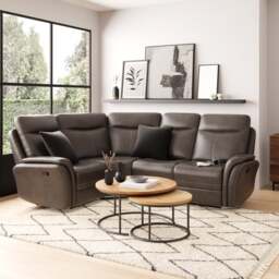 Monte Faux Suede Reclining Corner Sofa - thumbnail 1