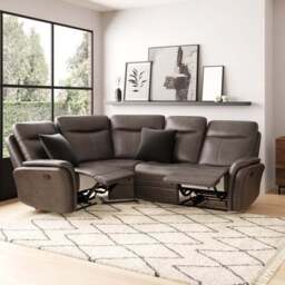 Monte Faux Suede Reclining Corner Sofa - thumbnail 2