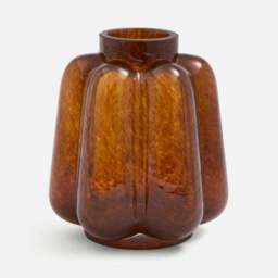 Fluted Amber Glass Vase - thumbnail 3